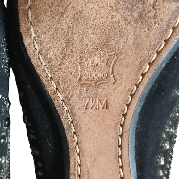 Donald Pliner 25th Anniversary Black Suede Studded Ballet Flats size 7.5 - Picture 8 of 9